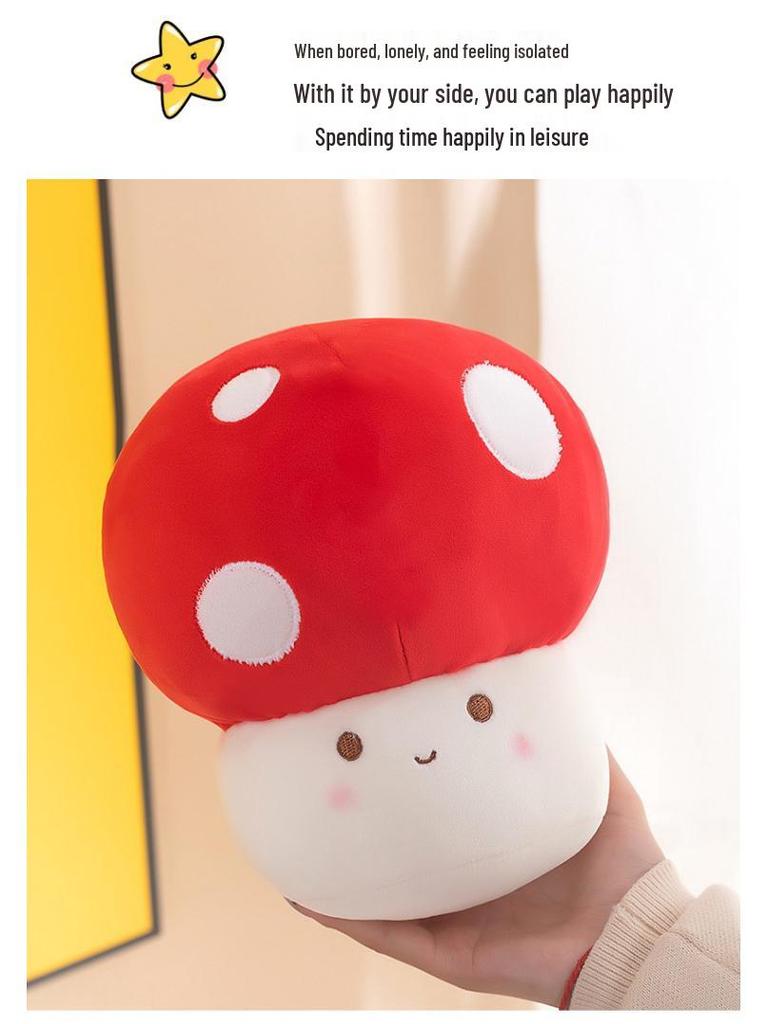 Adorable Red Mushroom Plush Toy & Pillow
