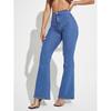High Waist Stretchy Flared Jeans Women - Ultra Comfortable Wide Leg Denim Pants With Rise Fit