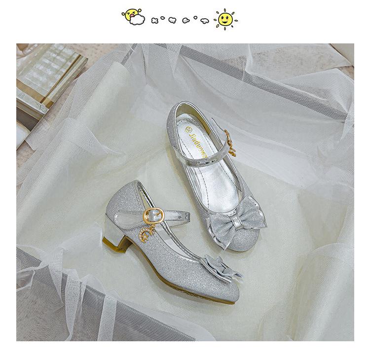 Kristall-Leder Prinzessinnenschuhe für kleine Mädchen - 2025 Frühling/Herbst High-Heel Kinderschuhe