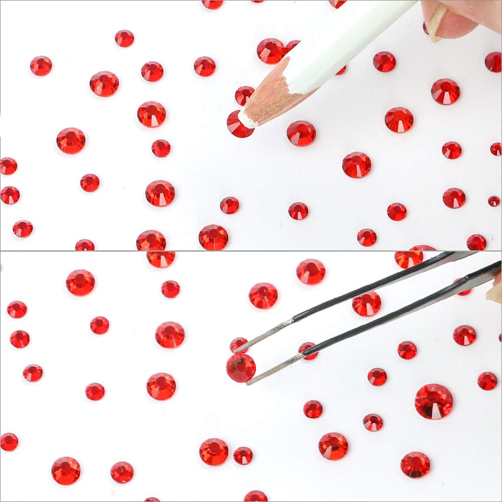 Red Rhinestone Set for Nail Decoration Large Capacity Set for 3D Nail DIY Resin Comes in a Case with and 3000-piece - Art, Nails, Decorations,