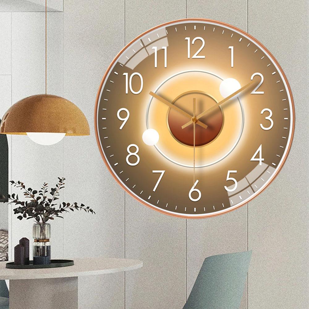 Simple Nordic Bedroom Style Wall Clock Silent Non-Ticking Battery Operated Wall-mounted Clock Living Room Bedroom Wall Decoratio