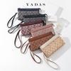 YADAS Ladies' Classic Oval Print Zipper Wristlet Bag - PU Leather