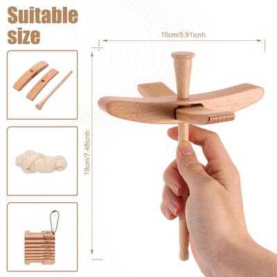 Wood Turkish Drop Spindle Detachable Yarn Making Hand Crafters Turkish Spindle with Instruction Knitted Crochet Tool Accessories