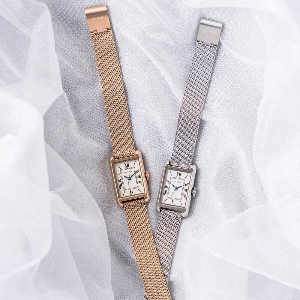 MATOW Ladies Square Wristwatch MW004001 Silver Mesh Official Dealer