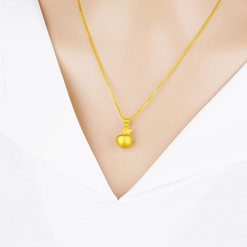 24K Gold-Plated Velvet Sand Christmas Apple Solid Pendant - 3D Imitation Hard Gold Peaceful Night Gift