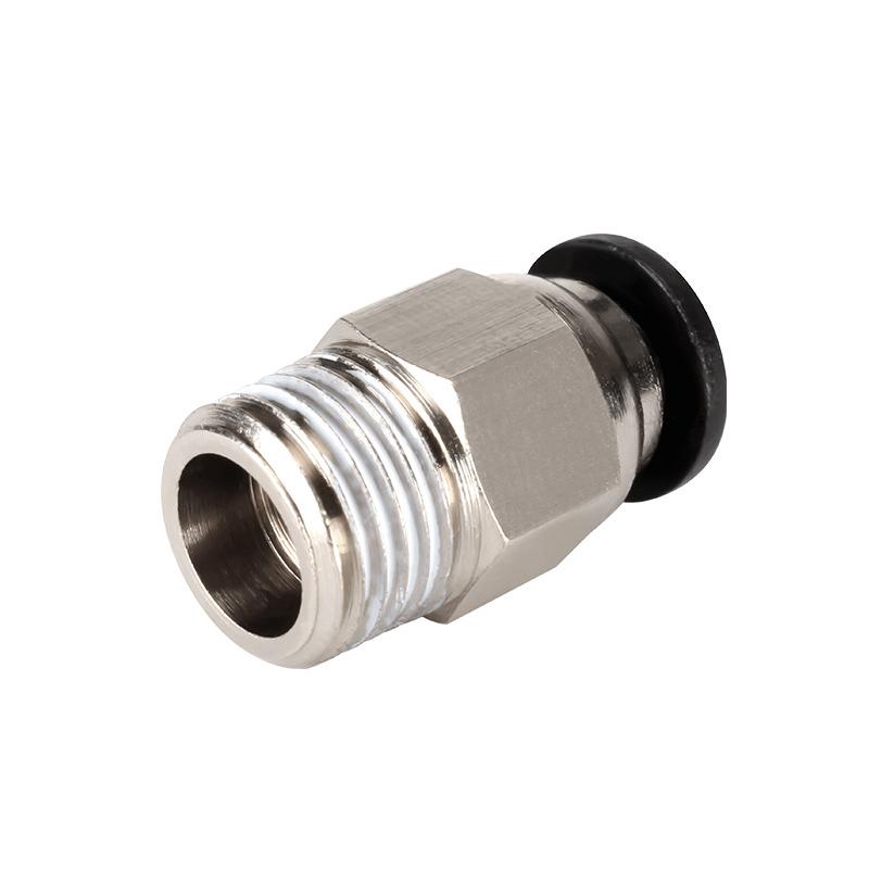 2Pcs 3D Printer Parts Pc4-01 M10 Thread Male Straight Pneumatic Connector Quick-Insertion Straight-Through For E3D-V6 Connector