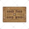 Retro Tin Sign Kitchen Rules  Food Iron Painting Wall Art Metal Vintage Plaque Metal Posters for House Home Dinning Room Decor