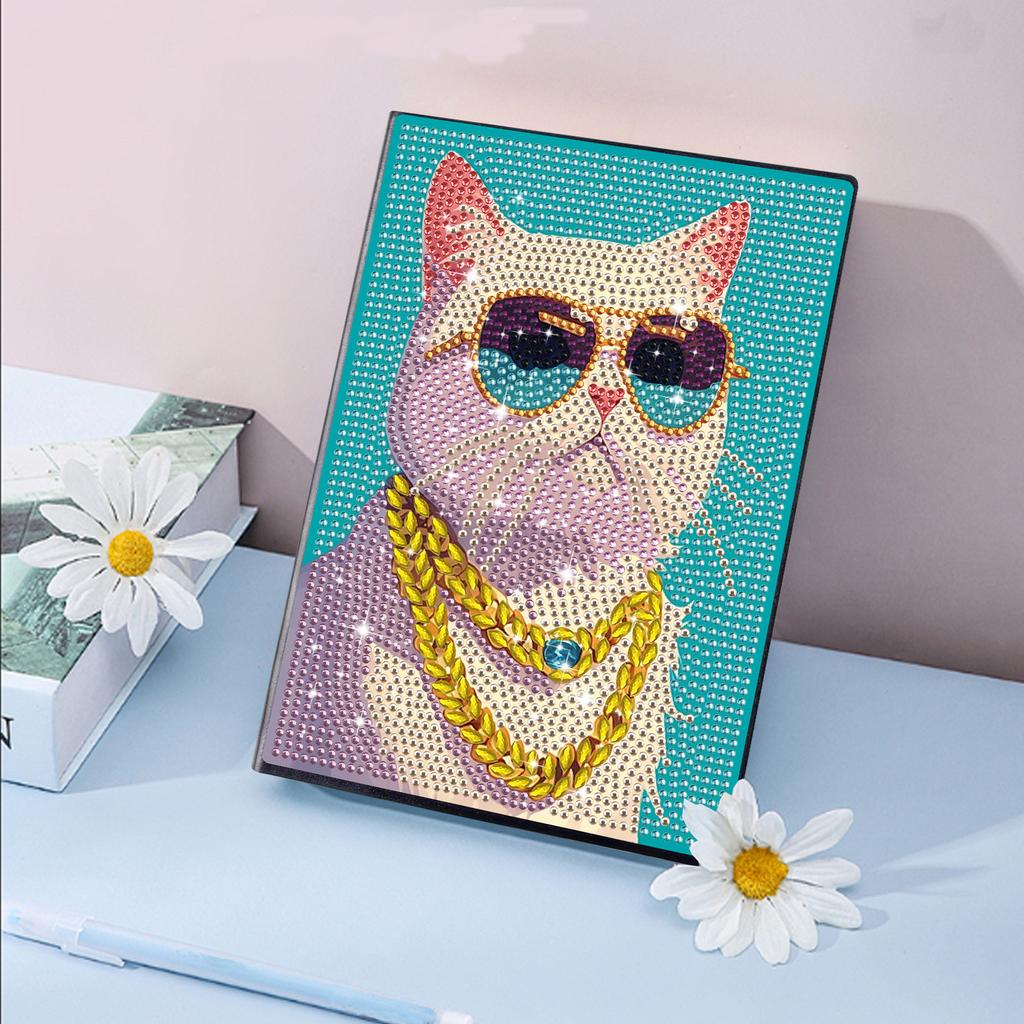 Neues Notizbuch Diamantmalerei Kinder DIY Kreativ Speziell geformter Heller Diamant 50 Seiten Notizbuch Aufkleber Diamant A5 Buch