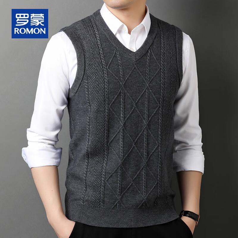 ROMON Men's V-Neck Knitted Sweater Vest