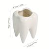 Ceramic White Toothbrush Holder Big Tooth Shape Pen Containers Desktop Sundries Storage Flower Pot Vase Cup Creative Decor Gifts