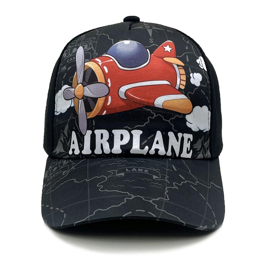 And Tank Airplane Cartoon Prints Kids Baseball Cap With Breathable Polyester