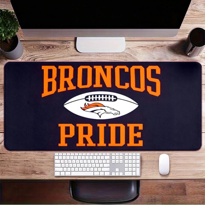 Denver Broncos Large Gaming Mouse Pad with Stitched Edges Non-Slip Rubber Base Waterproof Desk Mat for Office and Home