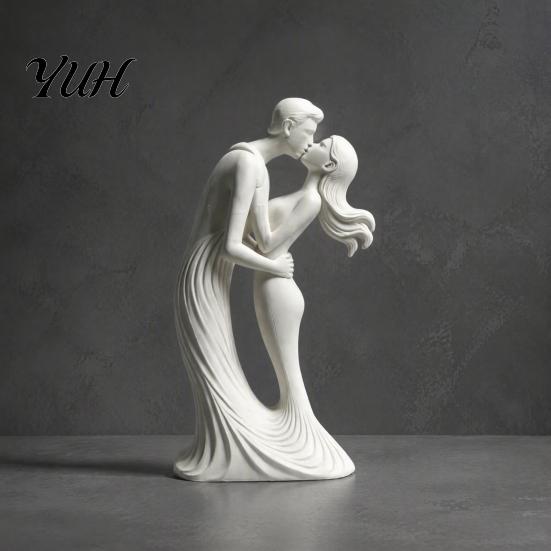 Leichter Luxus Innendekoration 3D Gedrucktes Kussendes Paar Ornament, Moderne Minimalistische Liebesstatue, Elegante Wohnaccessoires für Schlafzimmer Romantisch