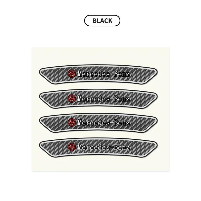 VCEJ1 4Pcs Car Carbon Fiber Wheel Rim Sticker Decal For Mercedes Benz B/C/E/S Class A Class C200L GLC GLE CLA Accessories Car Styling