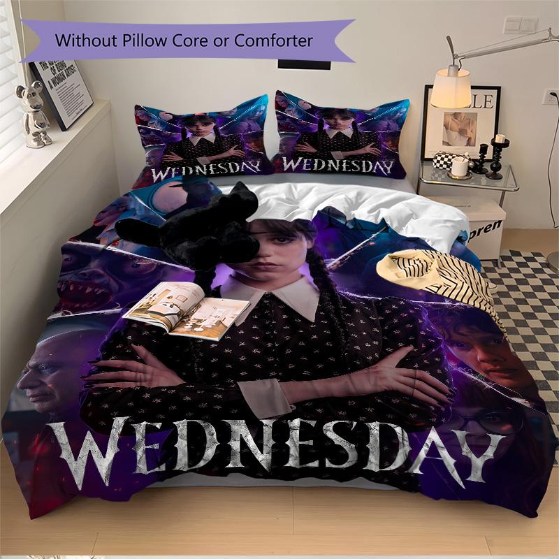 Wednesday Addams Mystery Print 3Pcs Bedding Setduvet Cover With 2 Bedropillowcase Home Birthday Gift