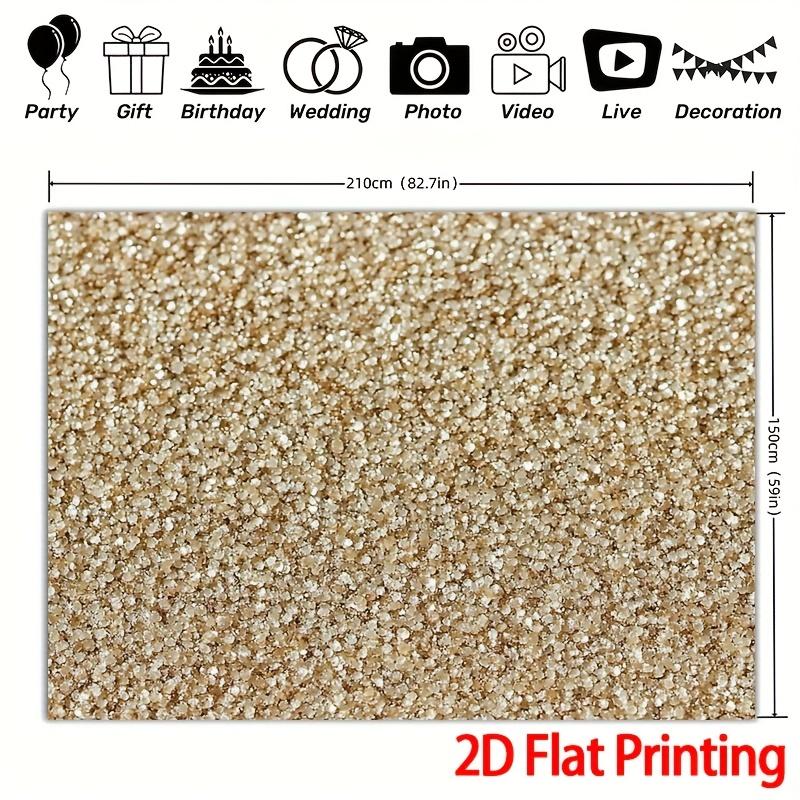One 2D flat piece of white and gold abstract polyester fabric photography background & party banner -multi-functional decoration
