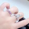 Super Fairy Light Luxury High-End Purple Zircon Row Diamond Flower Opening Ring Niche Full Of Diamonds Sweet And Cool Personality Ring Woman