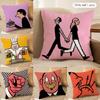 Aesthetic Art J-Jean-Jullien Cushion Cover Silky Short Plush Invisible Zipper Dustproof Sofa Pillow Case For Home Decor