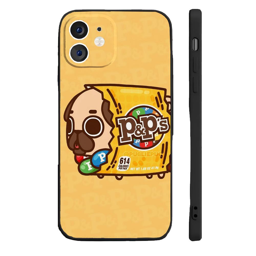 P-Puglie Dog Pug Phone Case Silicone Soft For IPhone 16 15 14 13 12 11 Plus Pro Max Plus