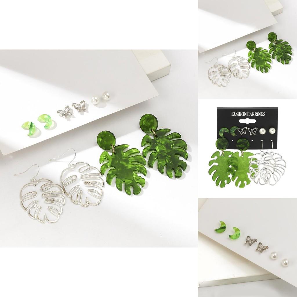 Trendy Leaf Shaped Earrings For Women Acrylic Material Perfect Gift For Birthdays And Anniversaries