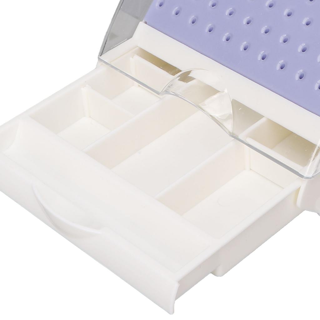 Zahnbohrer-Reinigungsbox, 142 Löcher, hohe, niedrige Geschwindigkeit, staubdicht, umweltfreundlicher Zahnbohrerhalter (lila)