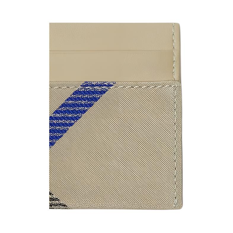 Burberry Decorative Jacquard Fine Twill Check Smooth Leather Cotton Blend Card Holder Women accessories Moss-Green 80859851