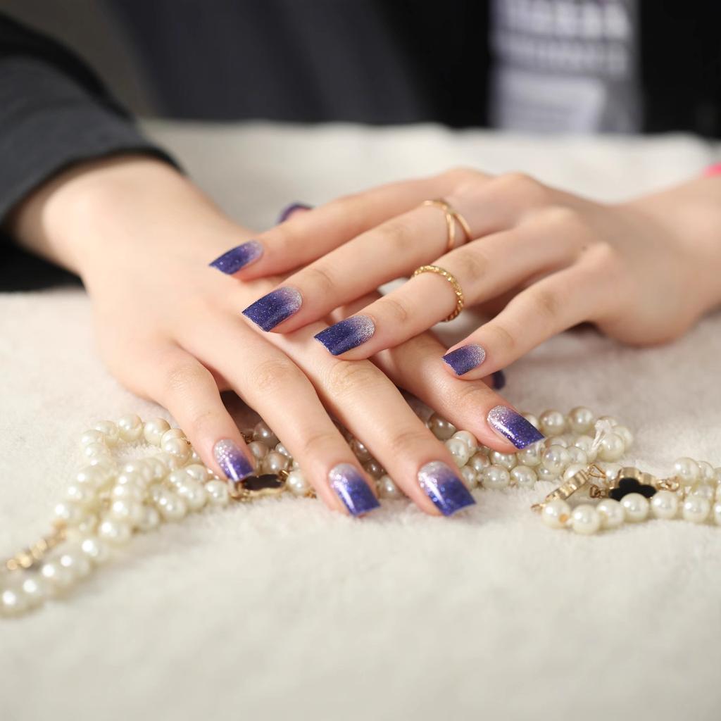 Nail Art Sticker, Glitter Powder Gradient Korean Nail Polish Film Nail Sticker, Nail Sticker