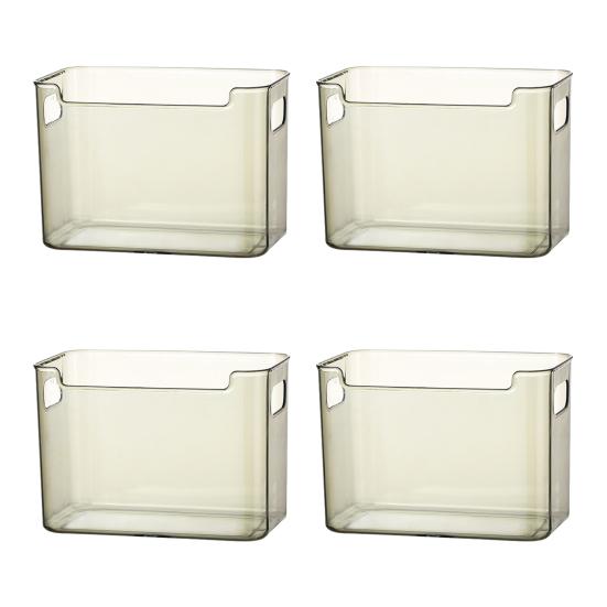 Boîte de rangement pour porte latérale de réfrigérateur Bacs de rangement en plastique transparent Empilables Organisateur de cuisine pour viande Snacks et Boissons