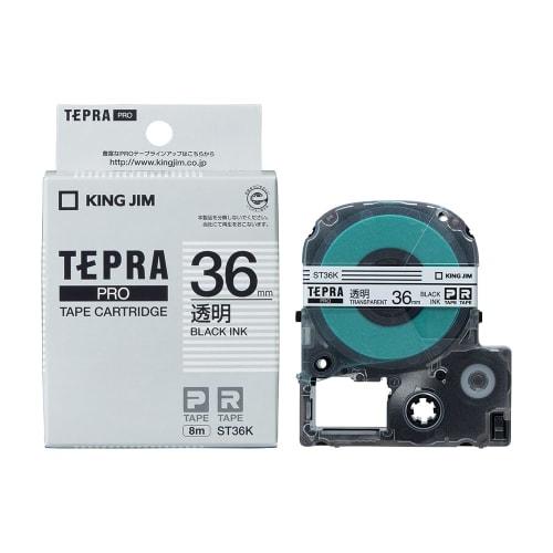 Kingjim KING JIM PRO Tape Cartridge Transparent Label Black Letters ST36K 36mm