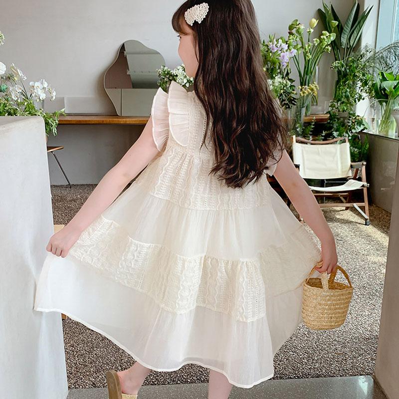 Children's Dress Summer Girls Embroidery Princess Dress Clothing Sleeveless Baby Kids Simple Style Fairy Dress