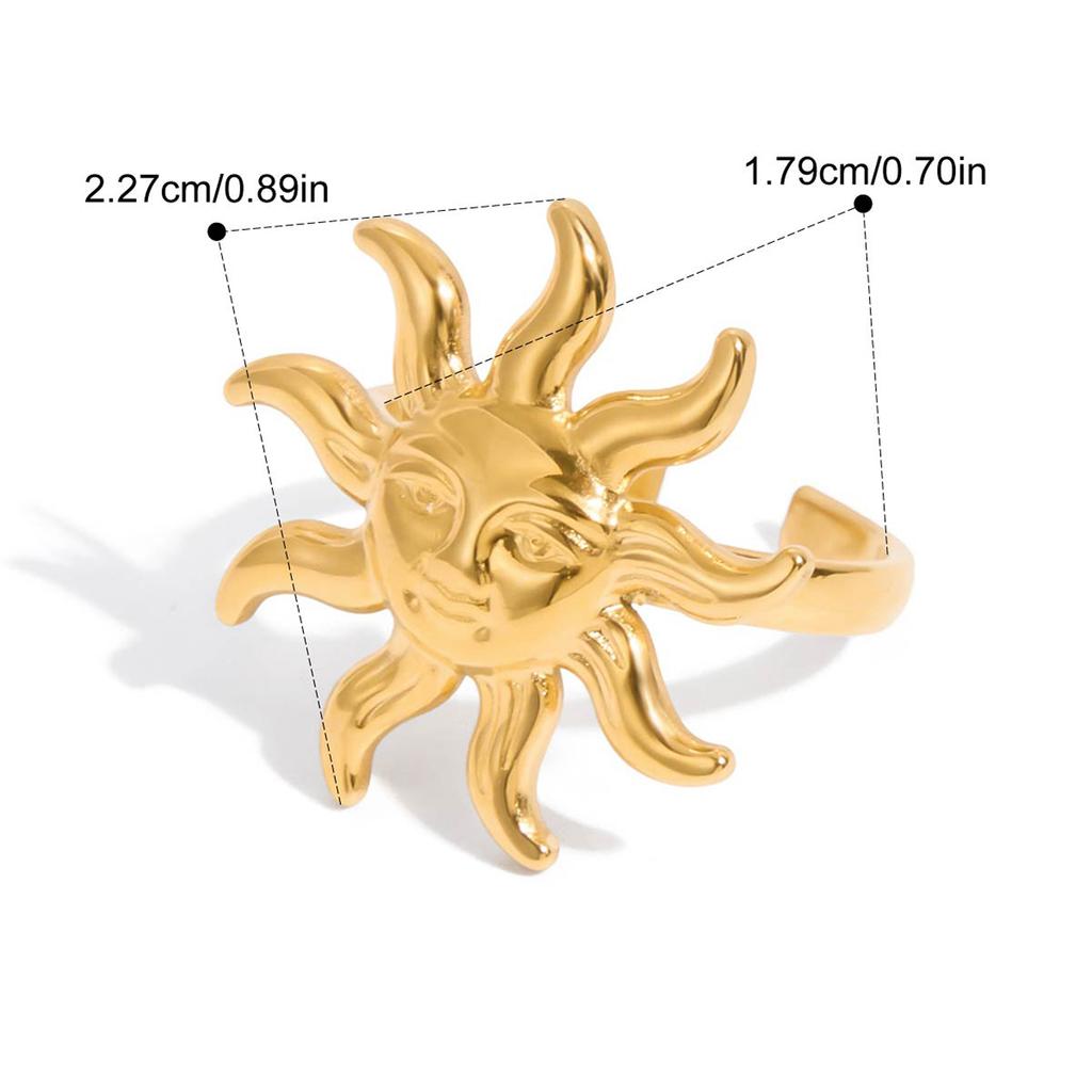 New Openwork Lace Adjustable Opening Ring Metal 18 K Plated Statement Trendy Jewelry Bagues Pour Femme Gift