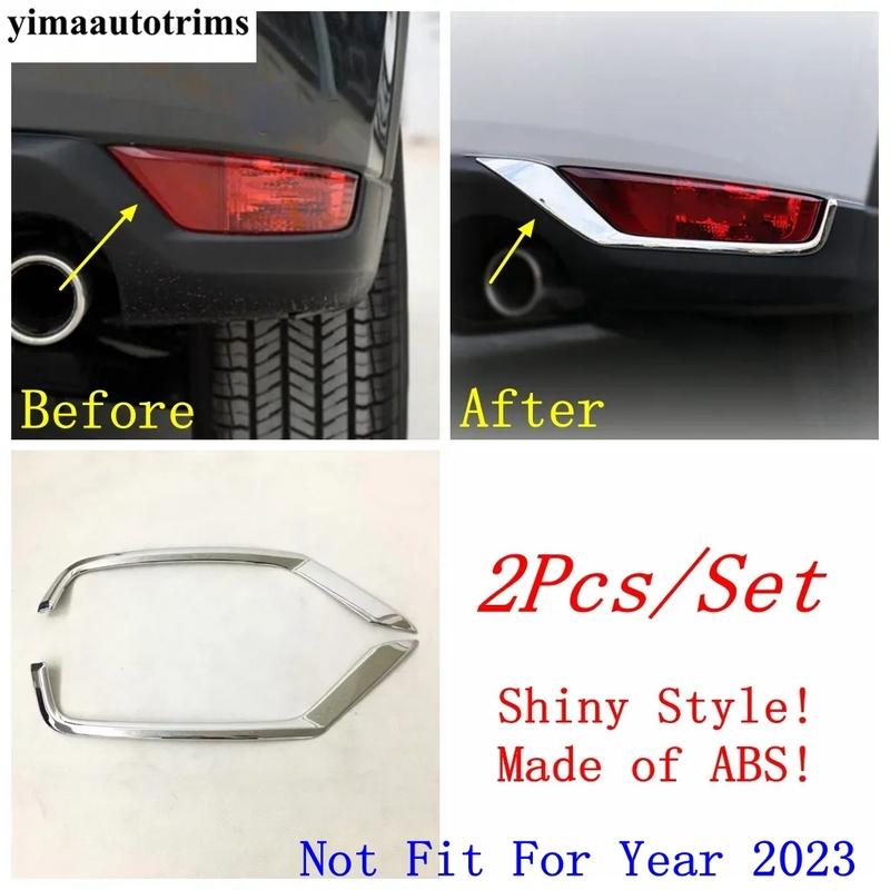 Car Rear Tail Fog Lamp Light Eyebrow Eyelid Strip Decoration Cover Trim ABS Chrome Accessories For Mazda CX-5 CX5 2017 -