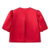 2025 Spring/Summer Satin Puff Sleeve Casual Top for Women