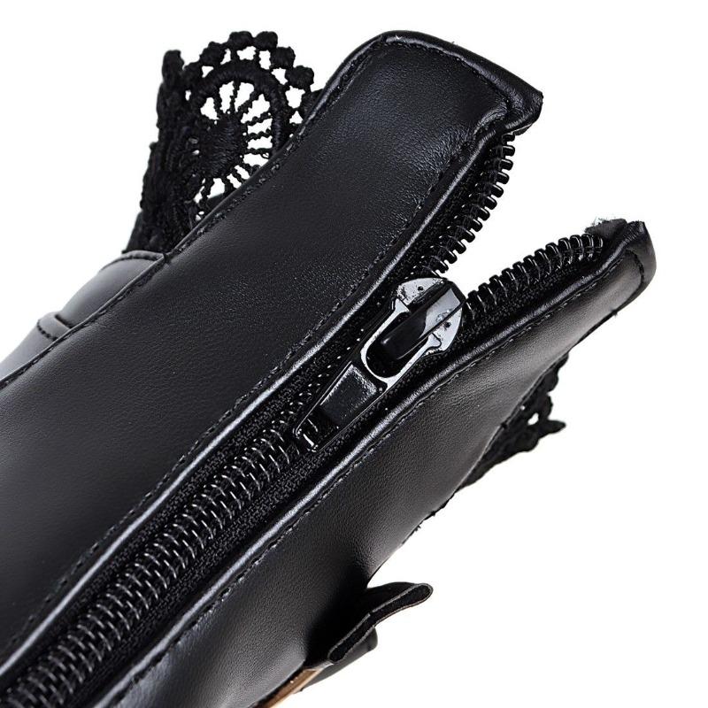 High Quality Women's Lace Block Platform Short Boots Fashion Outdoor  Lace Up Women's Comfy High Heels Ankle Boots Botas Mujer