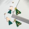 New Long Christmas Tree Acrylic Earrings for Women Fashion Xmas Trees Mirrored Elk Drop Earring Party Jewelry Gifts