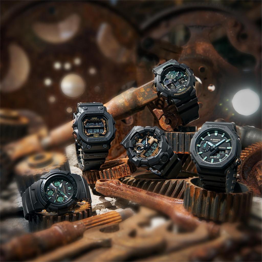 Casio Men Liquid Crystal/Analog Dual Display Series Black Watch GA-2100RC-1APR GA-2100RC-1APR