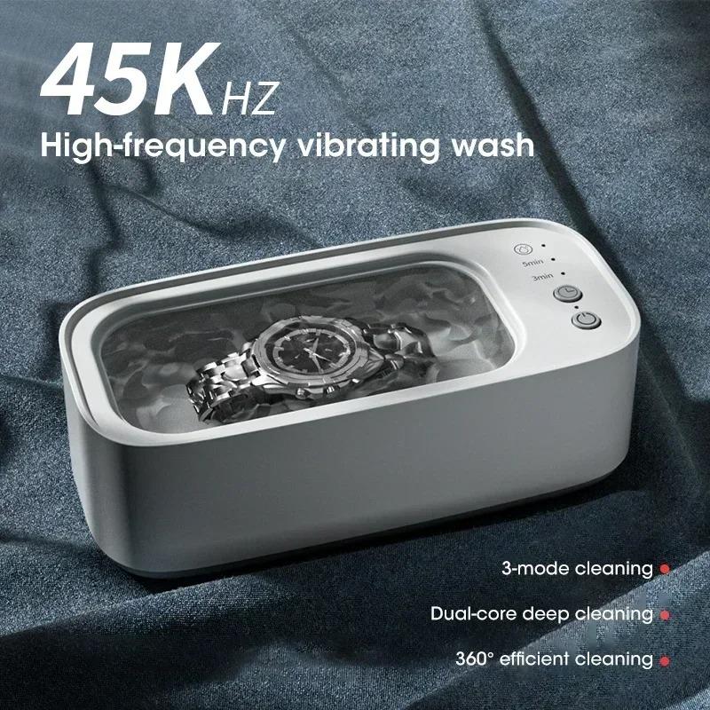 Portable Ultrasonic Cleaner Rechargeable 40KHz Deep Clean for Jewelry Eyeglasses Razors Braces Comb Makeup Brush Etc