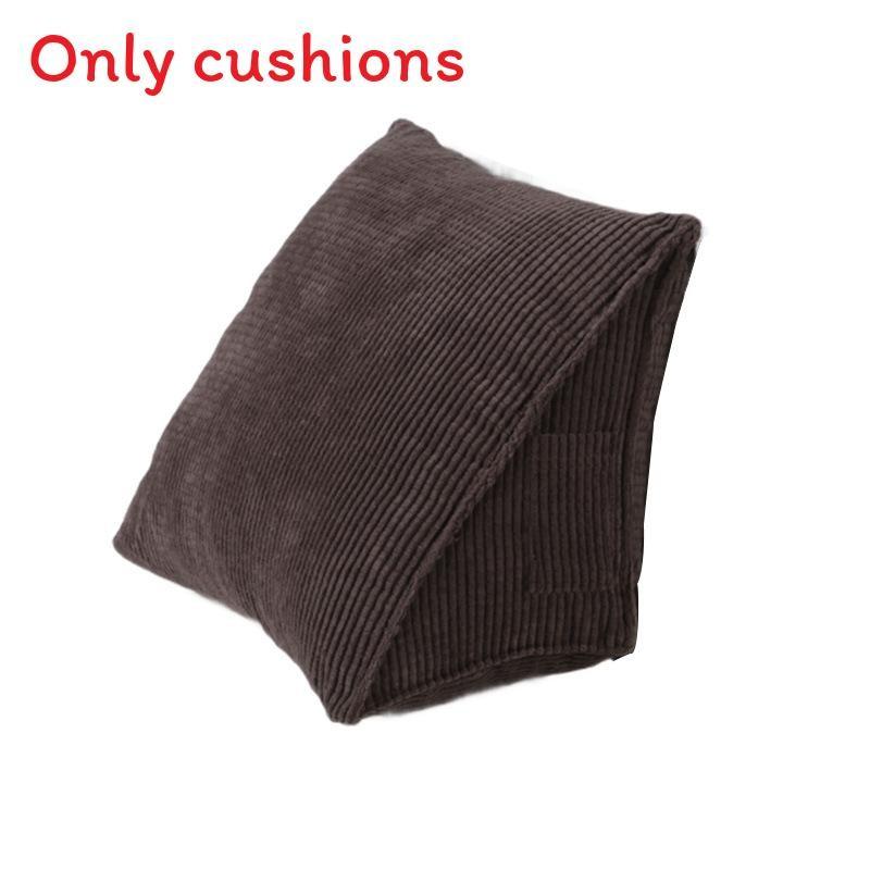 

Вельветовая однотонная подушка со съемным дизайном, клиновидная подушка-подкладка, поясничная темные хаки