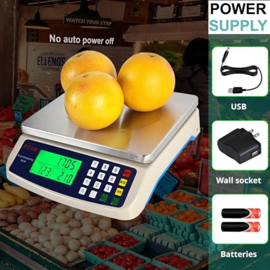 Commercial Weight-Price Scale 88lb 40kg/ 1g Professional Market Scale with Counting Function Ideal for Restaurant Kitchens Cate