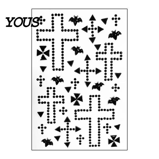 Long Lasting Face Body Stickers Halloween Scar Gem Stickers, Rhinestone Wound Art Dark Style Aesthetic Decals, Waterproof Self Adhesive Temporary