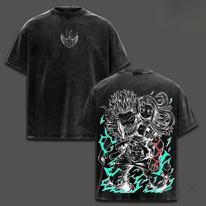Anime My Hero Academia Izuku Midoriya Eri Kleidung Herren Damen Kurzarm T-Shirts Gewaschenes Baumwoll-T-Shirt Retro T-Shirt Lockeres T-Shirt