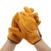 1 Pair of Heat Resistant Gloves Fireproof Flame Retardant Non Scalding for BBQ Grill Short Yellow