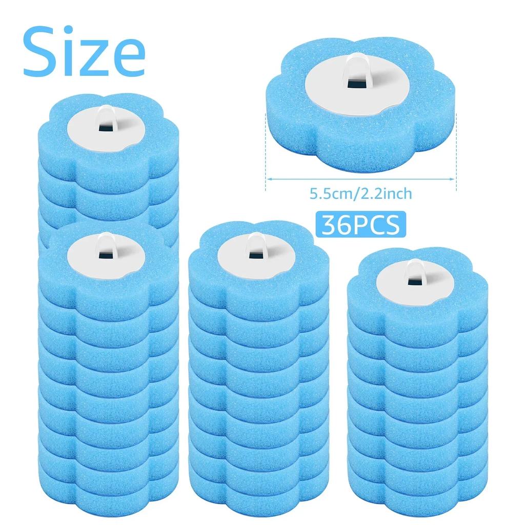 Toilet Brush Disposable Replacement Head Cleaning Kit Cleaning Brush Heads Brush Holder Storage Box 36 Replacement Brush Heads