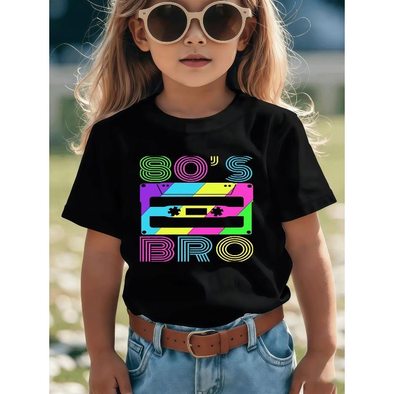 

European sizes Print T-Shirt for Boys and Girls - A Collision of Youthful Trends, Expressing Individuality, a Must-have for Spring/summer Fashion 98cm чёрный