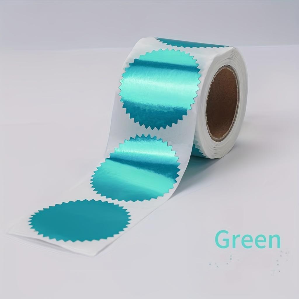 

Colorful Embossed Stickers Round Aluminum Foil Seals with Decorative Edge | Perfect for Wedding Envelopes, Graduation Diplomas & Fancy Gift Packaging зелёный
