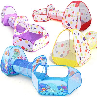 Children'S Tent Indoor And Outdoor Foldable Climbing Game House 3-In-1 Storage Ocean Ball Pool Tunnel Tent Toys