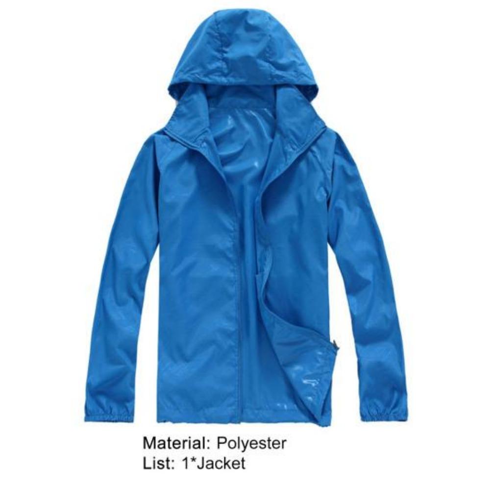 Women Men Solid Color Quick Dry Casual Outdoor Jacket Waterproof Windproof Sunscreen Sports Coat for Jogging