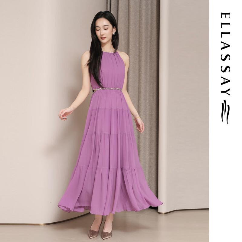 

ELLASSAY 100% Mulberry Silk Rhinestone Embellished Maxi Dress L