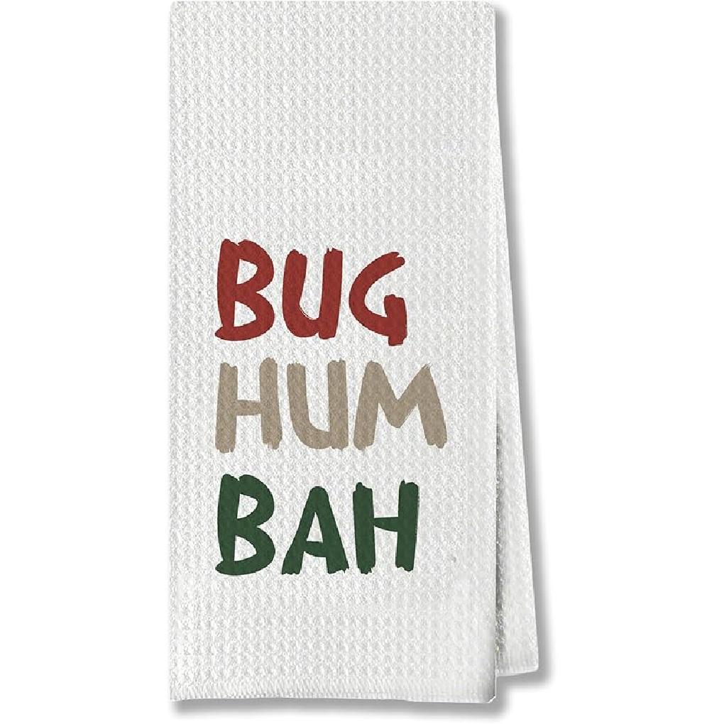 Christmas Lights Bow Kitchen Hand Towels for Bathroom, Holiday Dish Tea Towels, Christmas Decor, 16x24 Inch