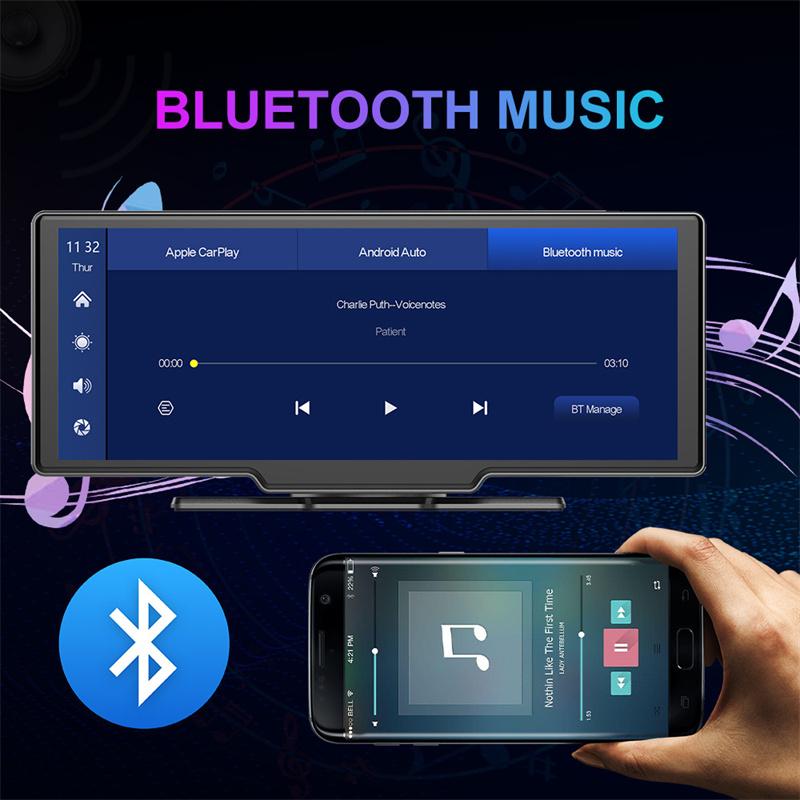 Car Mirror Video Recording Carplay & Android Auto Wireless Connection Gps Navigation Dashboard Dvr Ai Voice